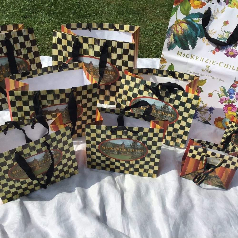 10 Mackenzie Childs Shopping Gift Bags Various sizes / Patterns